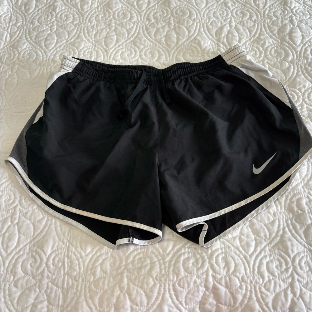 Nike Women's Black and White Athletic Shorts